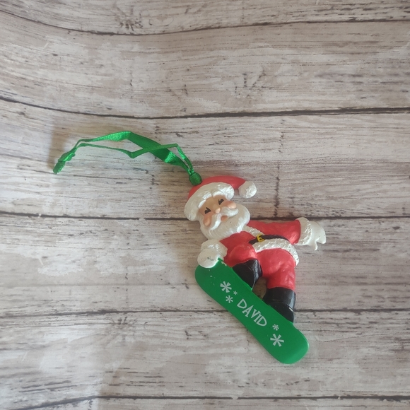 Santa Claus Christmas Ornament Snowboard name David - Picture 5 of 7